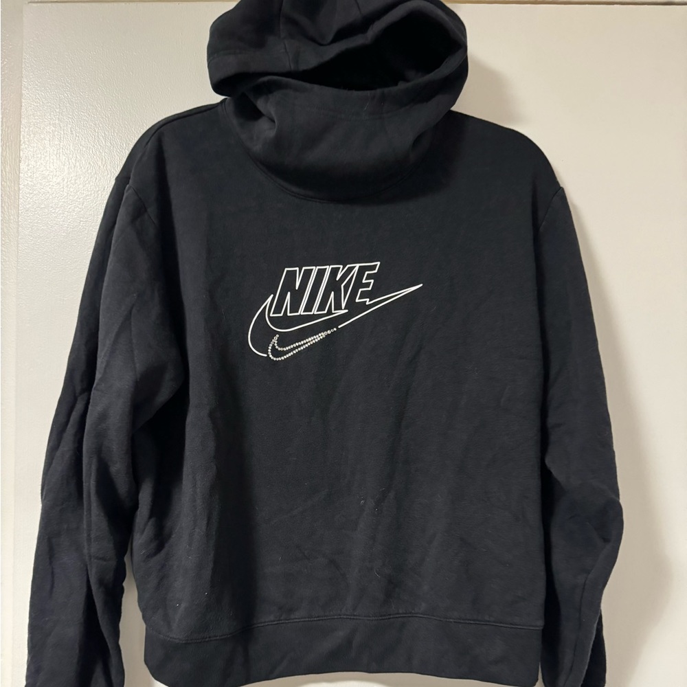 Nike Women’s Rhinestone Hoodie Sweatshirt in Black size Medium